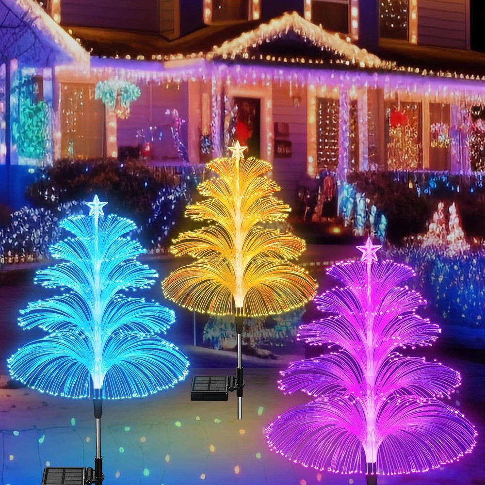ColorChanging Solar Garden Stake Light Outdoor Waterproof LED Jellyfish Lamp With 7 Variable Color 7