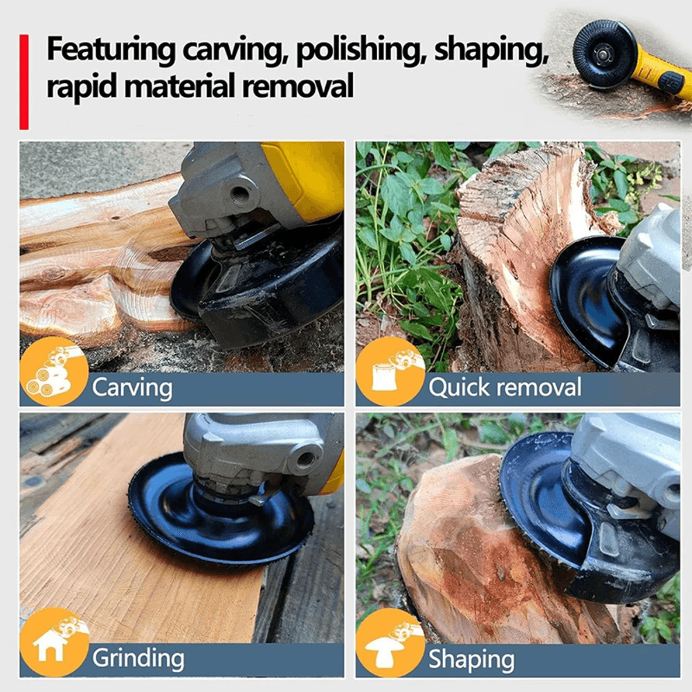4Inch Wood Carving Disc For Angle Grinders HeavyDuty Shaping Grinding Wheel For Rapid Wood Remova 5