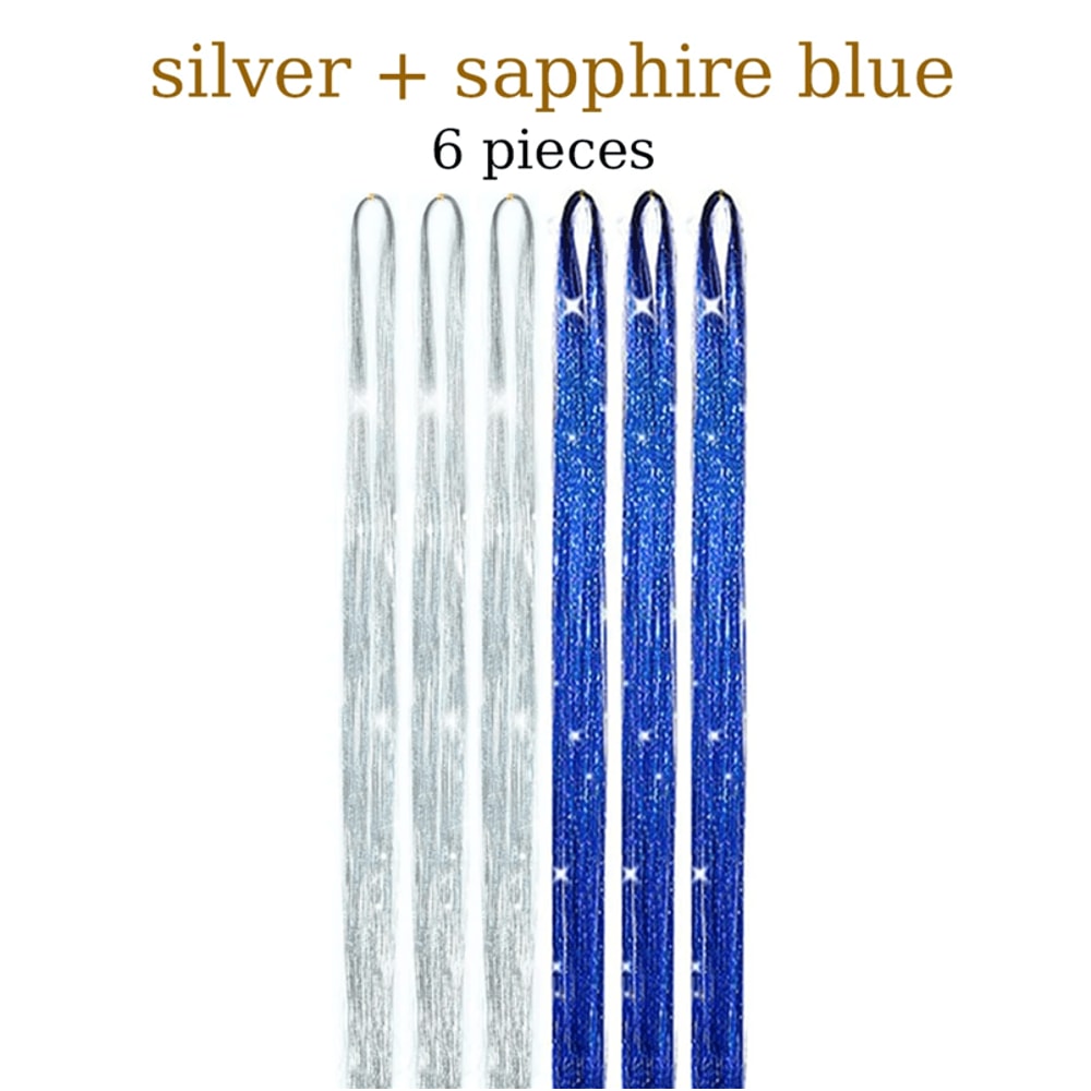 48 Inch Fairy Hair Tinsel Kit 1200 Sparkling Hair Extensions In 12 Colors 4