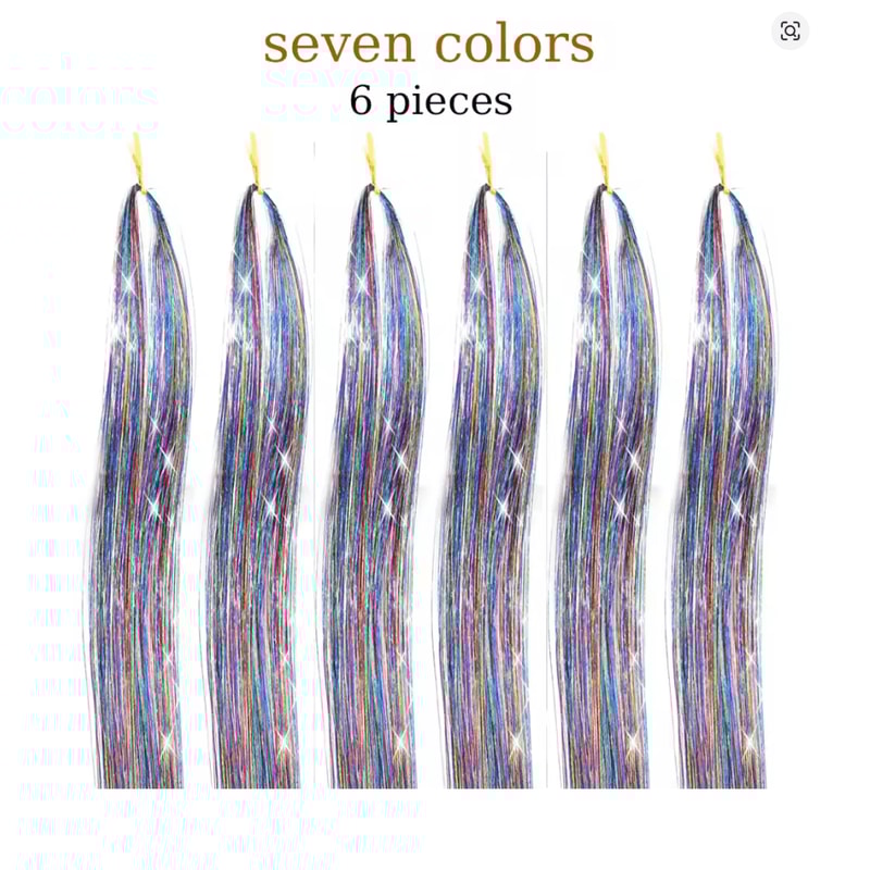 48 Inch Fairy Hair Tinsel Kit 1200 Sparkling Hair Extensions In 12 Colors 18