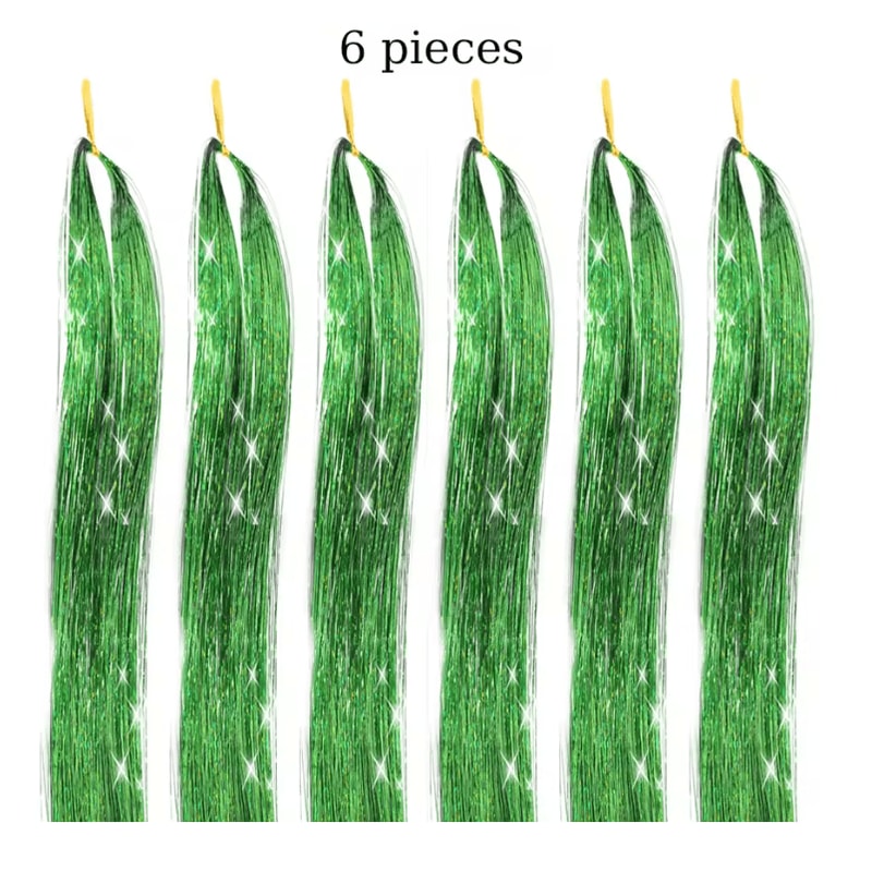 48 Inch Fairy Hair Tinsel Kit 1200 Sparkling Hair Extensions In 12 Colors 20