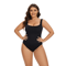 GUUDIA Ribbed Tummy Control Bodysuit Light Compression Shapewear With Open Crotch Design 0
