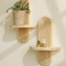Boho Geometric Wooden Wall Shelf Natural Wood Modern Wall Decor For Plants And Accents 0