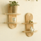 Boho Geometric Wooden Wall Shelf Natural Wood Modern Wall Decor For Plants And Accents 2