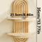 Boho Geometric Wooden Wall Shelf Natural Wood Modern Wall Decor For Plants And Accents 3