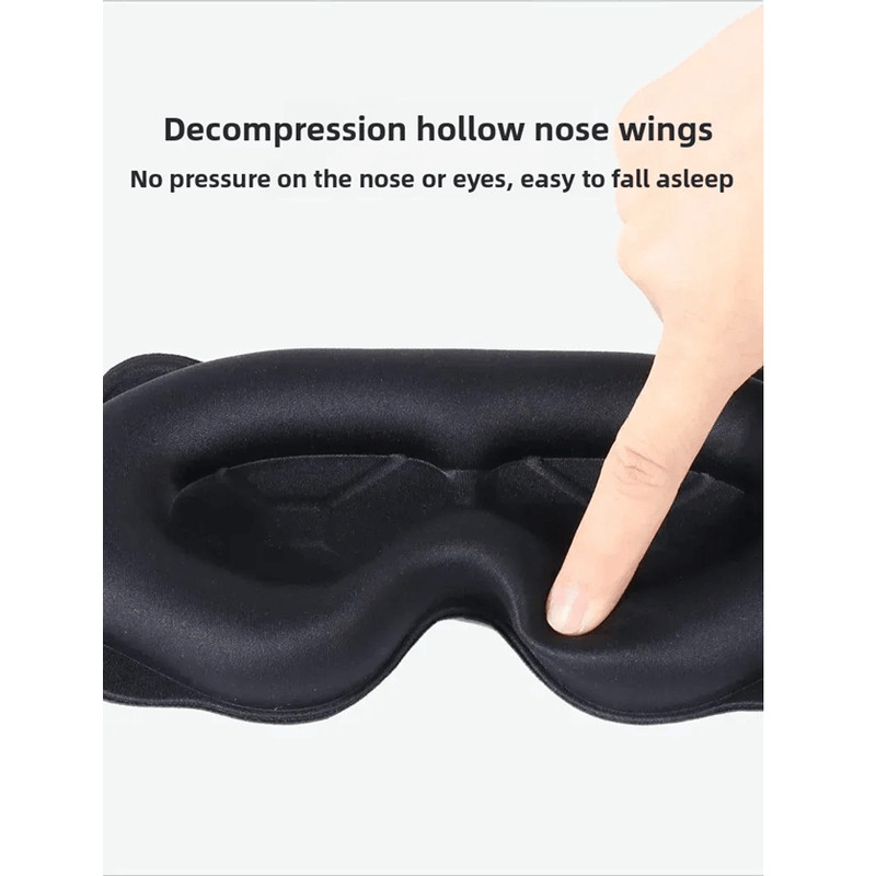 3D Contour Sleep Mask  Light Blocking Eye Mask For Sleeping And Travel Comfort 3