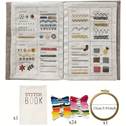 complete embroidery stitch book set – diy embroidery guide for beginners and sewing enthusiasts