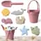Silicone Kids Beach Toy Set Durable Sand Bucket And Shovel For Outdoor Play And Travel 6