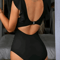 Contrast Mesh One Piece Swimsuit V Neck Tummy Control Backless Swimwear For Women 4