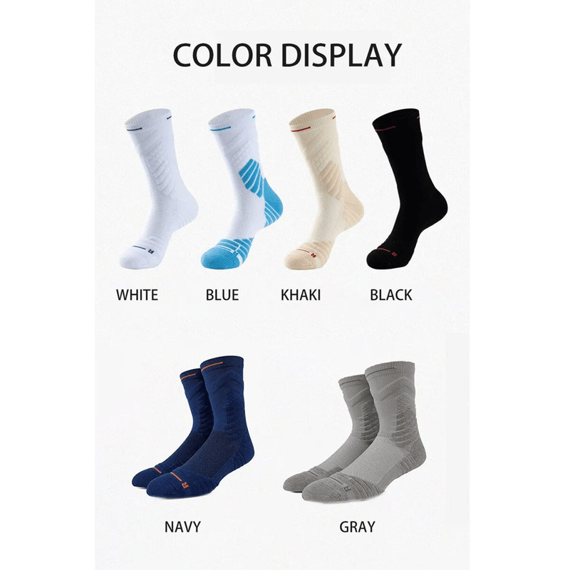 4Pair Breathable Mens Basketball Socks Cushioned MidCalf Sports Socks For Performance And Comfort 7
