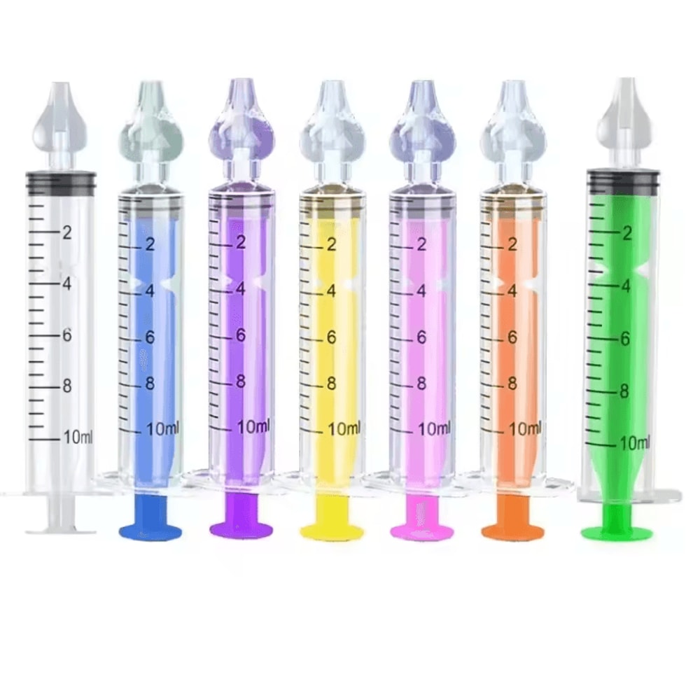 Silicone Baby Nasal Aspirator Reusable Infant Nose Cleaner Syringe And Nasal Irrigator 8