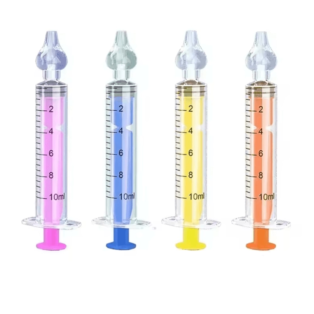 Silicone Baby Nasal Aspirator Reusable Infant Nose Cleaner Syringe And Nasal Irrigator 9