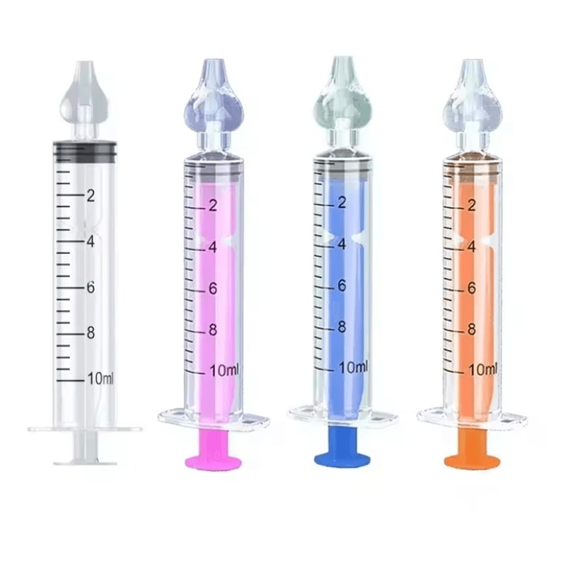 Silicone Baby Nasal Aspirator Reusable Infant Nose Cleaner Syringe And Nasal Irrigator 10