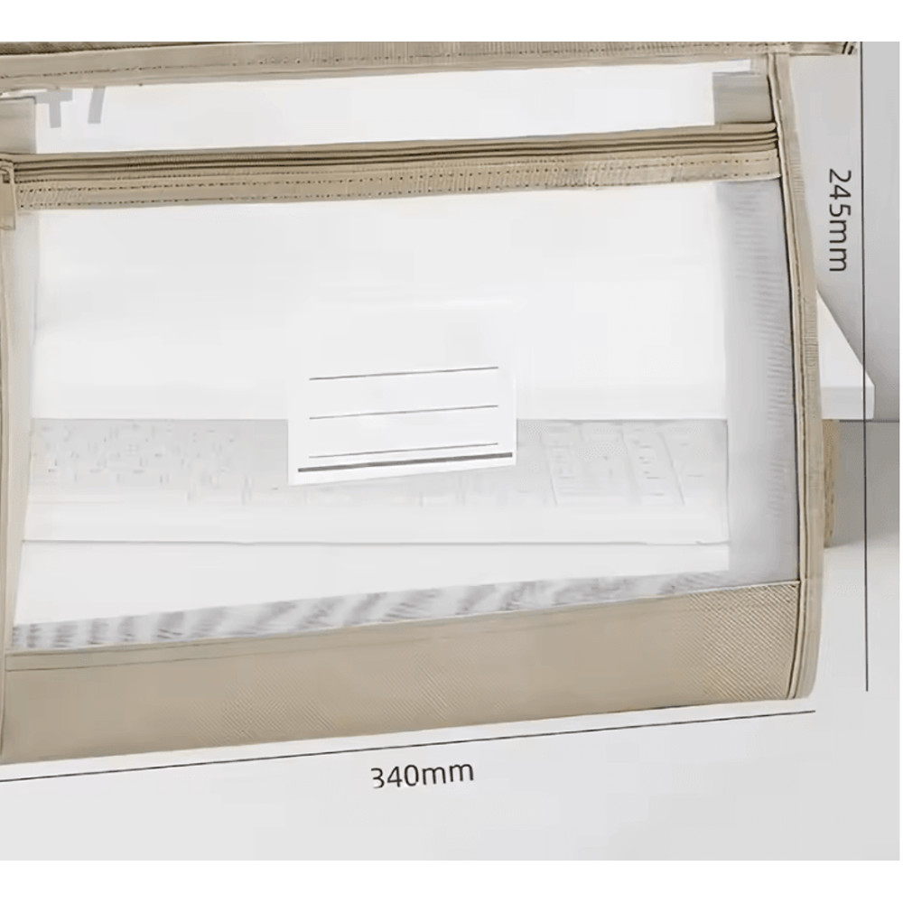 Large A4 Mesh Document Organizer DoubleZip Clear Storage Bag For Travel Office School 4