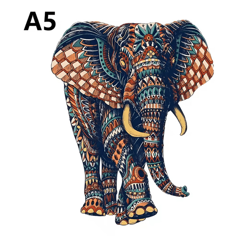 Elephant Wooden Puzzle For Adults Irregular Animal Shape Brain Teaser And Stress Relief Gift 3