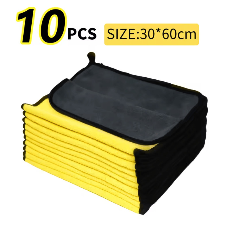 3 5 10Pcs Car Wash Microfiber Towel 30x30 60CM Car Cleaning Drying Cloth Hemming Car Care Cloth Det