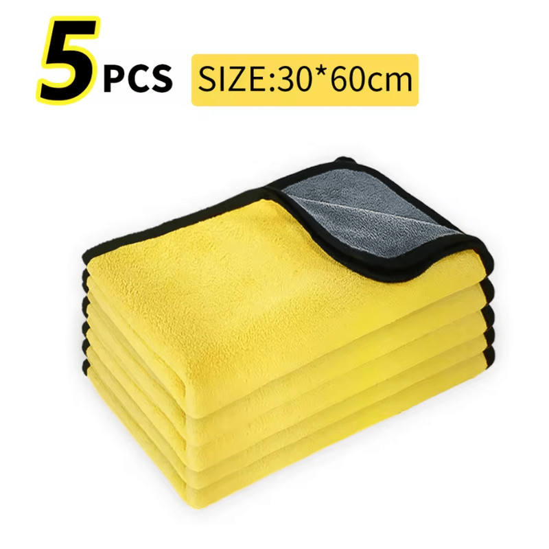 3 5 10Pcs Car Wash Microfiber Towel 30x30 60CM Car Cleaning Drying Cloth Hemming Car Care Cloth Det