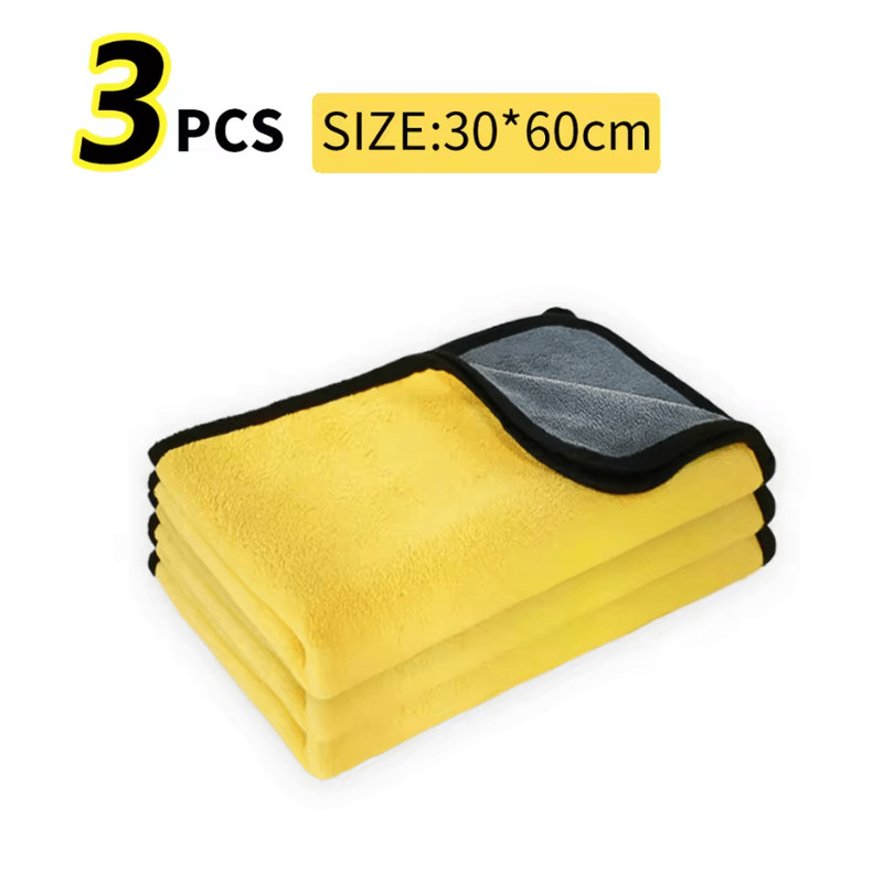 3 5 10Pcs Car Wash Microfiber Towel 30x30 60CM Car Cleaning Drying Cloth Hemming Car Care Cloth Det