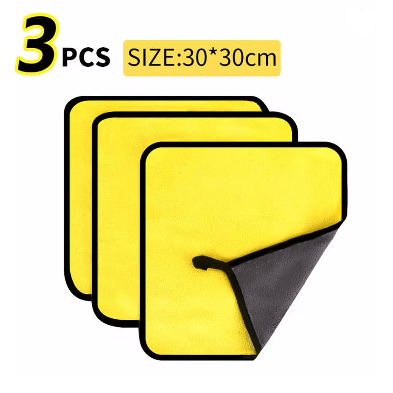 3 5 10Pcs Car Wash Microfiber Towel 30x30 60CM Car Cleaning Drying Cloth Hemming Car Care Cloth Det