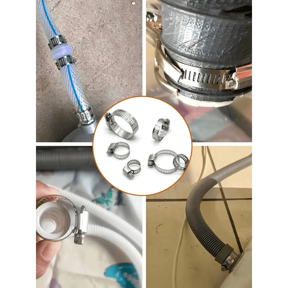 40 Piece Stainless Steel Hose Clamp Set Adjustable American Style Pipe Clamps For Leak Prevention 2