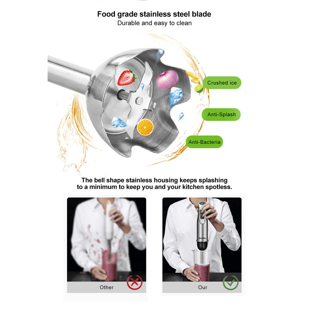 BioloMix 4 In 1 Hand Blender With Chopper And Smoothie Cup 7