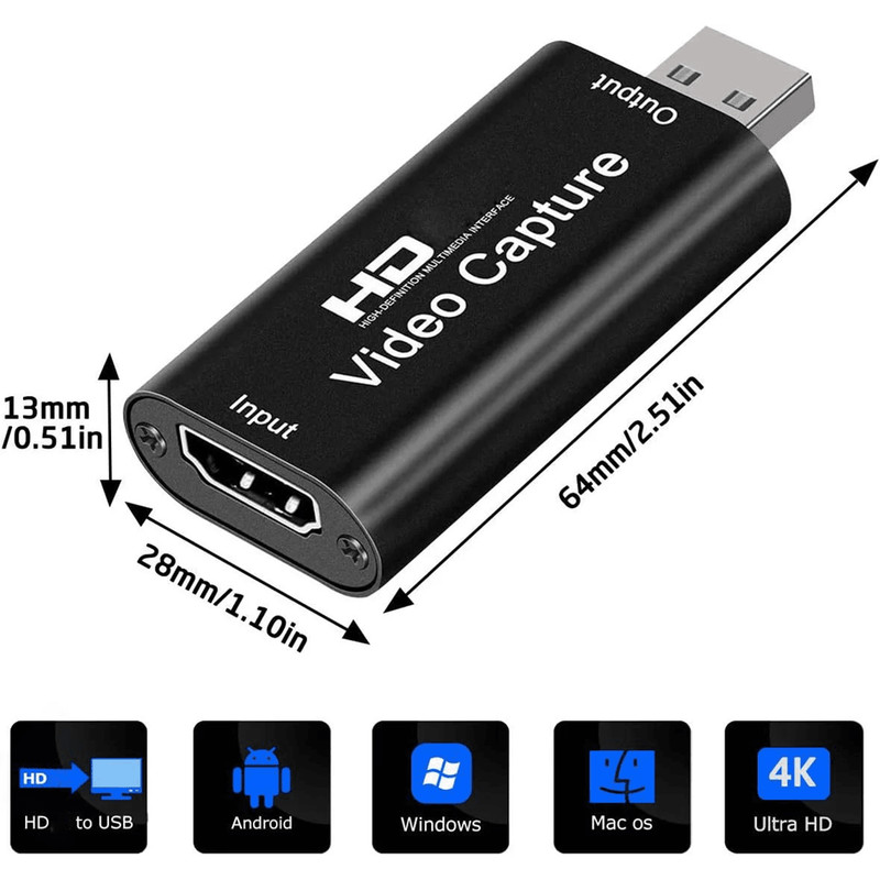 HDMI Video Capture Card 1080P USB For Streaming Recording And Game Capture 0