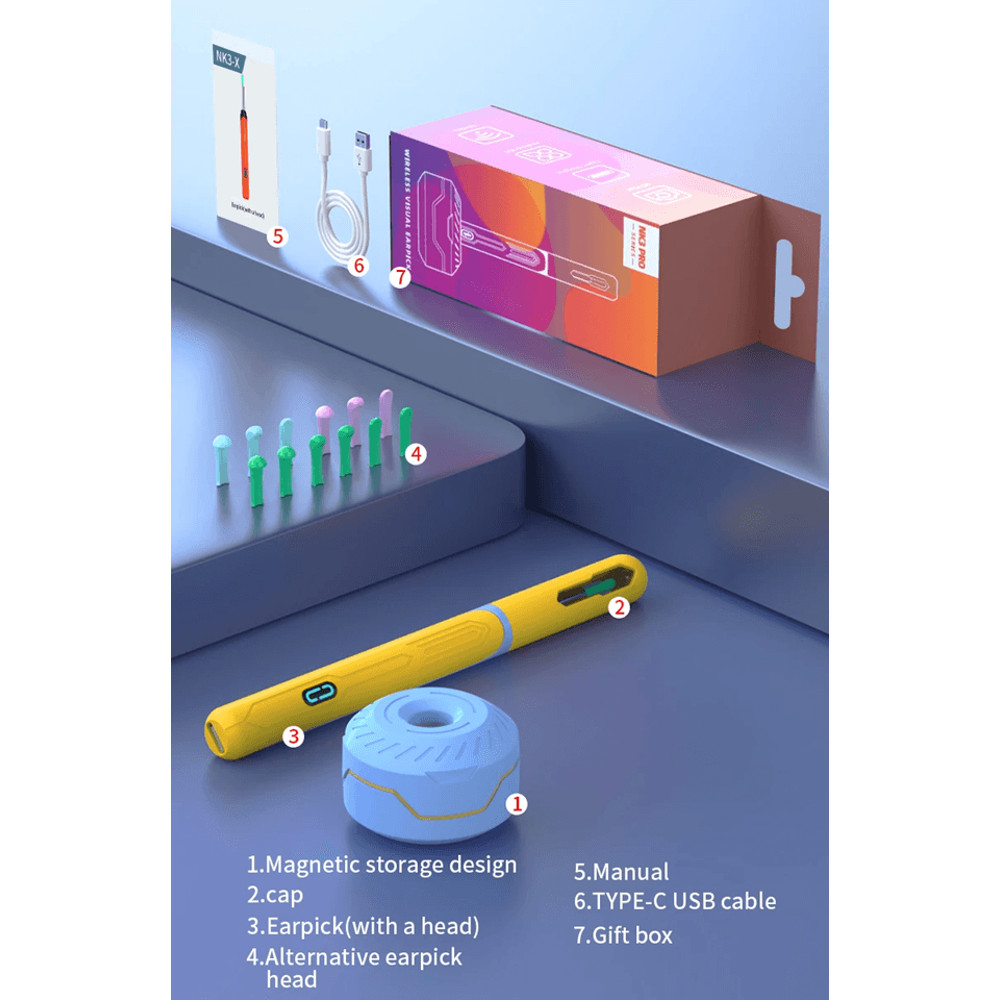 HD Ear Cleaner With Camera USB C Otoscope Wax Removal Kit For Adults And Kids 6