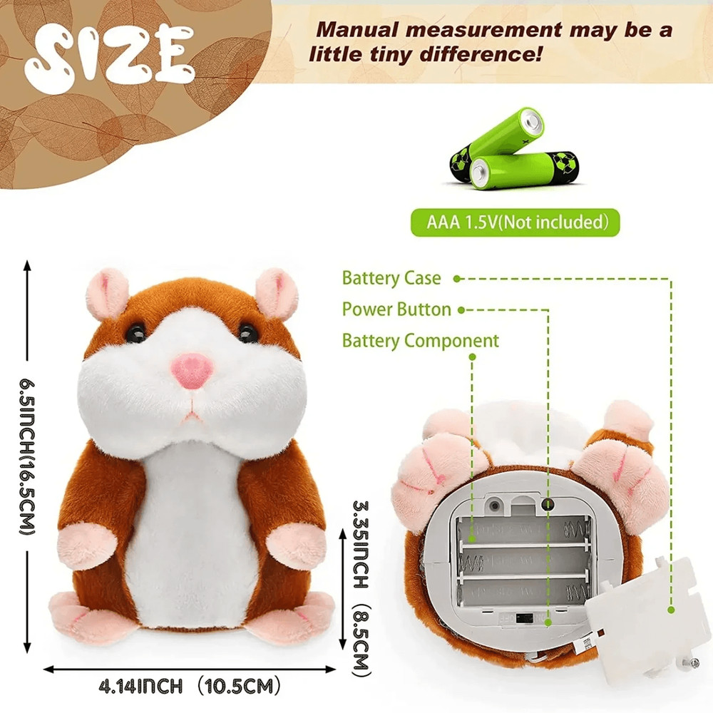 Talking Hamster Plush Toy Repeats What You Say Funny Interactive Doll For Kids And Babies 4