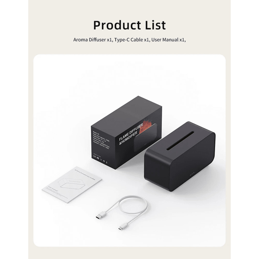 Flame Effect Aromatherapy Diffuser LED Mini Humidifier With Timer For Home And Office 7