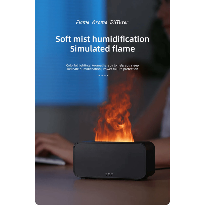 Flame Effect Aromatherapy Diffuser LED Mini Humidifier With Timer For Home And Office 0