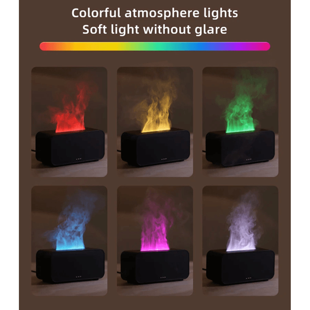Flame Effect Aromatherapy Diffuser LED Mini Humidifier With Timer For Home And Office 1