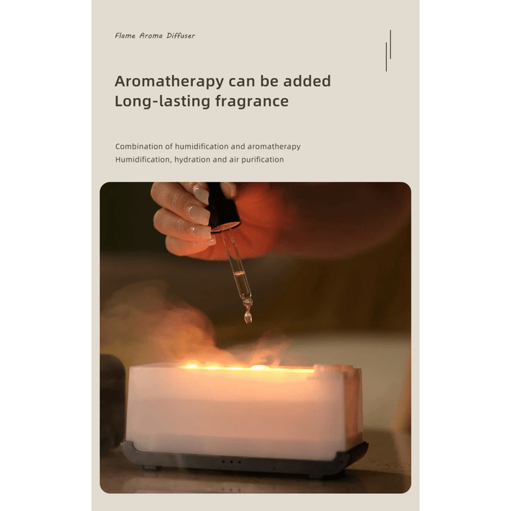 Flame Effect Aromatherapy Diffuser LED Mini Humidifier With Timer For Home And Office 3