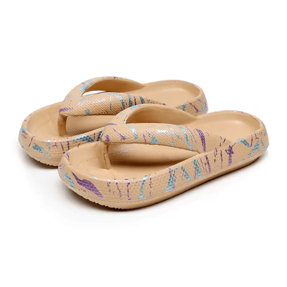 Leopard Cloud Comfort Flip Flops For Women Thick Sole Travel Beach Sandals 1