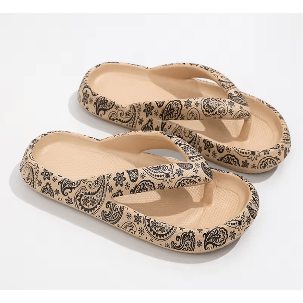 Leopard Cloud Comfort Flip Flops For Women Thick Sole Travel Beach Sandals 2