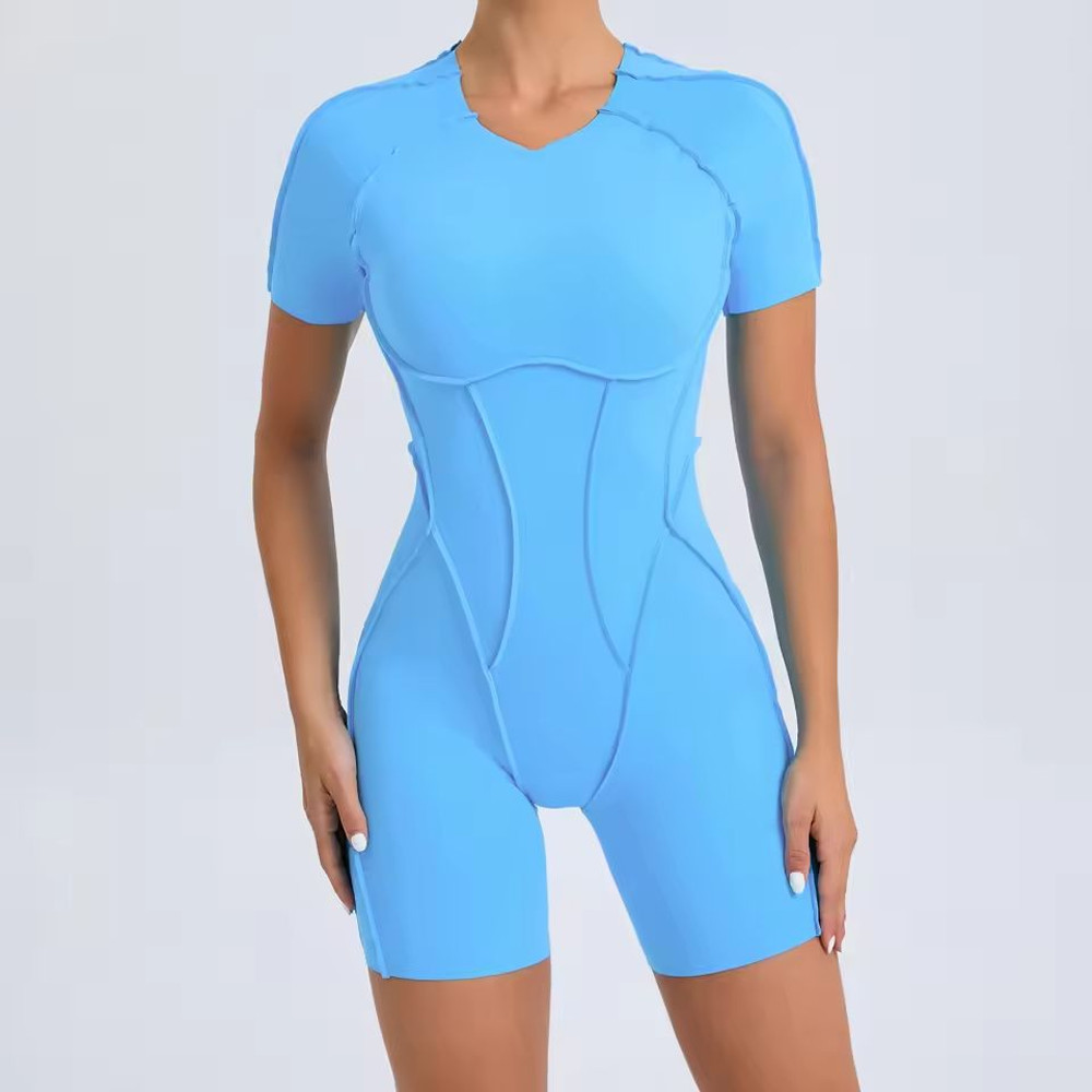 Backless Scrunch Gym Jumpsuit For Women OnePiece Yoga Sportswear 5