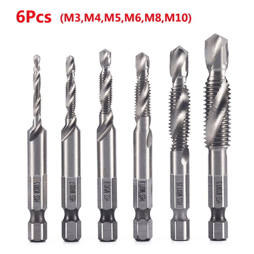 Titanium Metric Tap Drill Bit Set For Hex Shank Power Tools 20