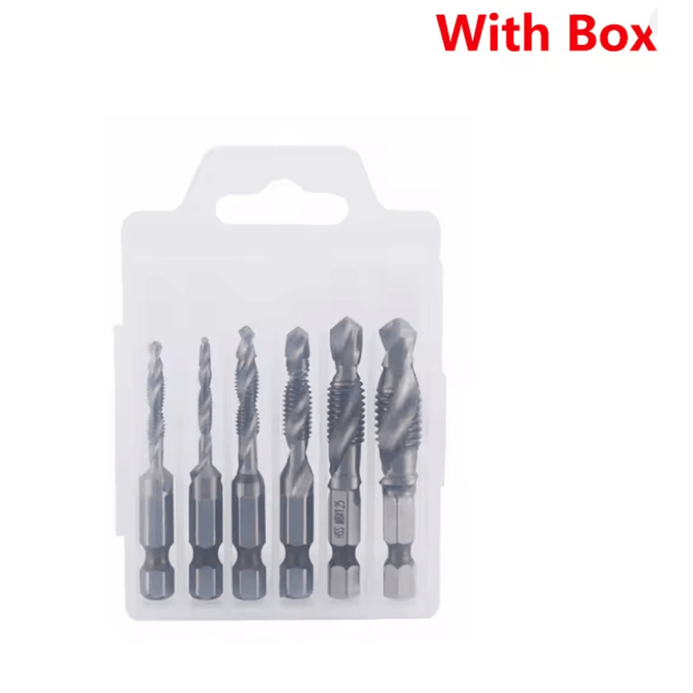 Titanium Metric Tap Drill Bit Set For Hex Shank Power Tools 24
