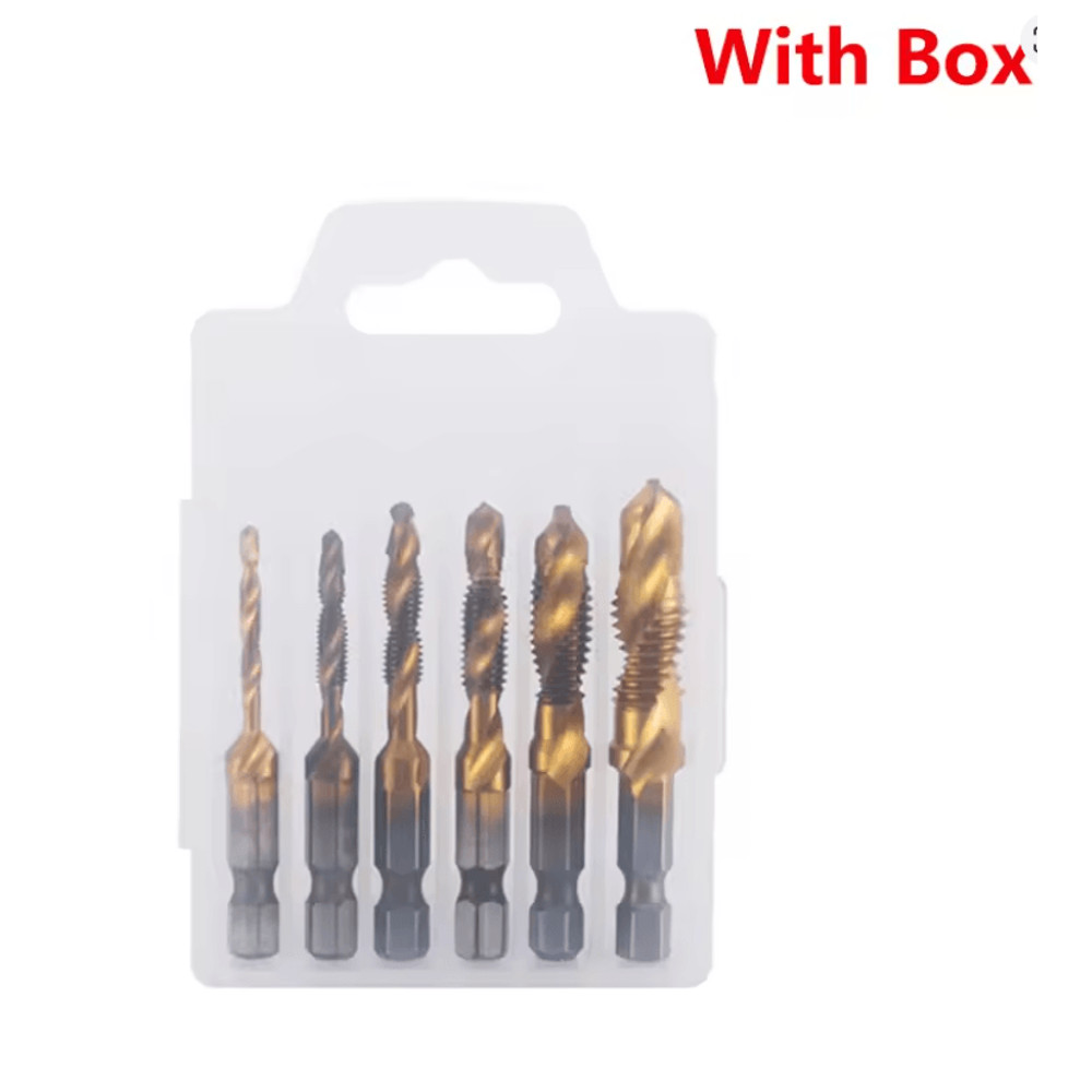 Titanium Metric Tap Drill Bit Set For Hex Shank Power Tools 25