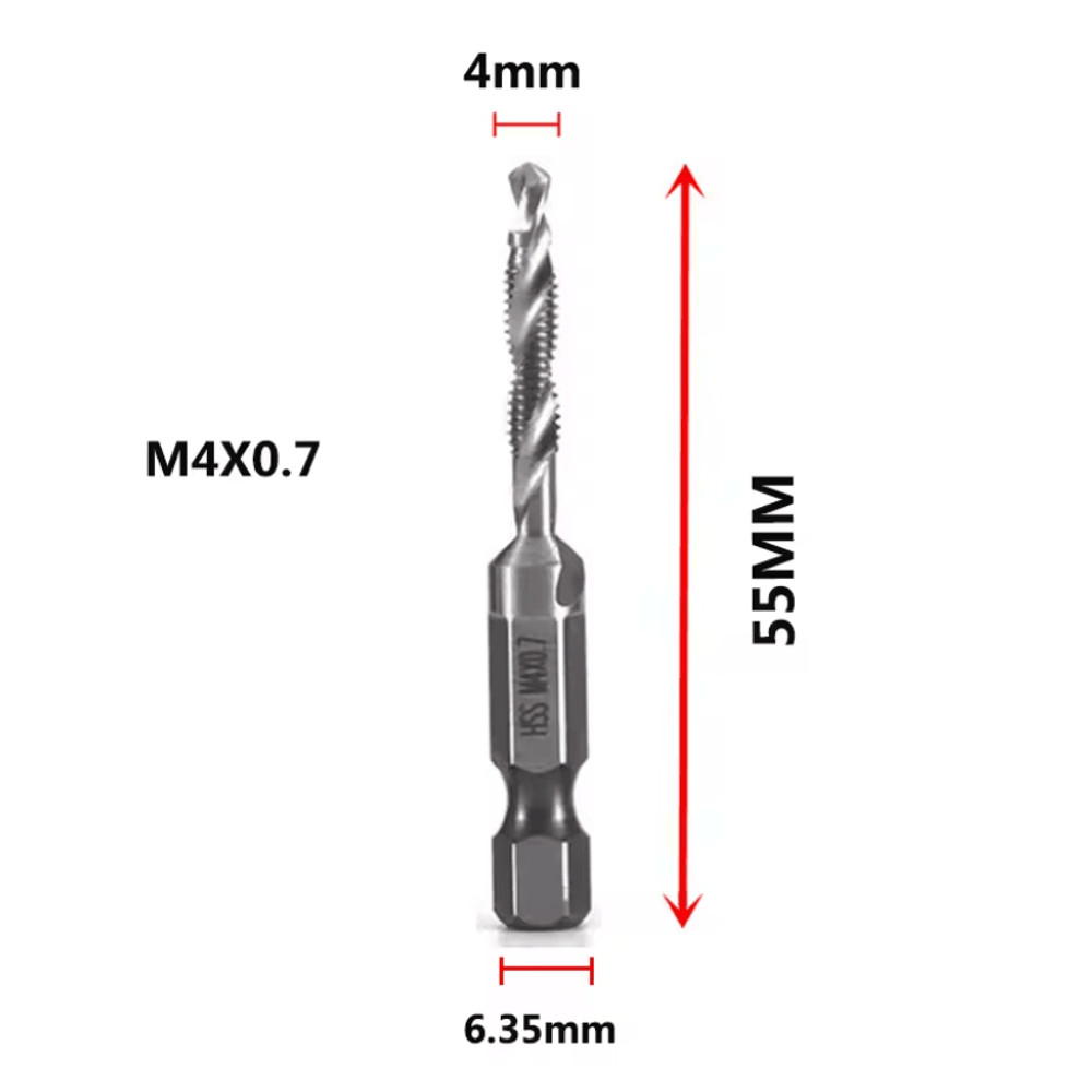 Titanium Metric Tap Drill Bit Set For Hex Shank Power Tools 9