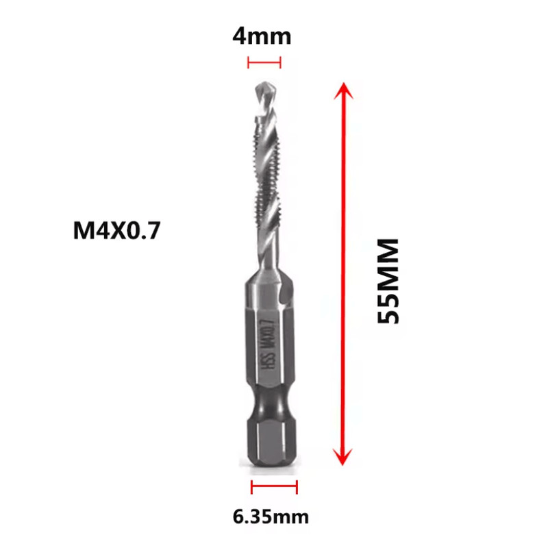 Titanium Metric Tap Drill Bit Set For Hex Shank Power Tools 9