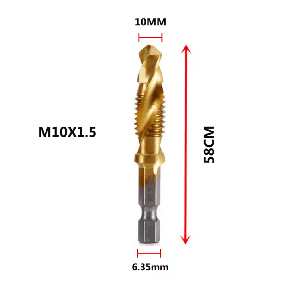Titanium Metric Tap Drill Bit Set For Hex Shank Power Tools 2