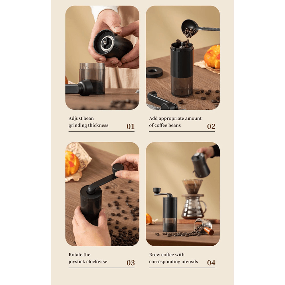 Manual Coffee Grinder Portable Hand Crank Coffee Mill With Adjustable Coarseness For Home And Trav 5