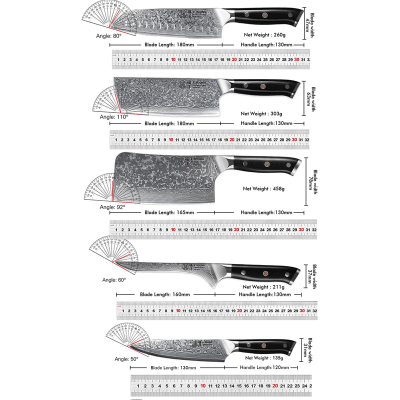 FYOUNG Damascus Steel Japanese Chef Knife PrecisionCrafted For ProLevel Slicing 13