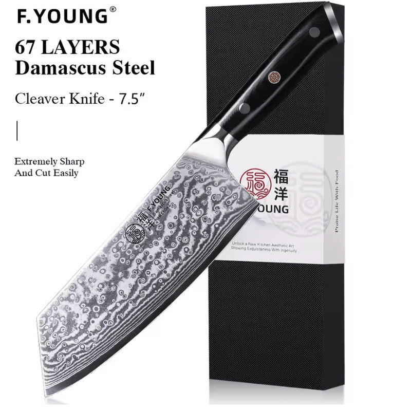 FYOUNG Damascus Steel Japanese Chef Knife PrecisionCrafted For ProLevel Slicing 6