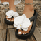 Phalaenopsis Flower Womens Flip Flops Cute Summer Sandals For Beach Vacation Home 0