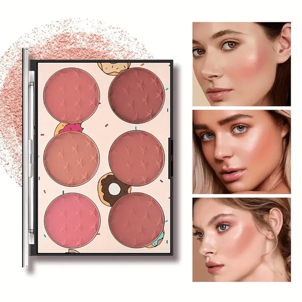 6Color Matte Blush Palette High Pigment LongLasting Shades For Daily Natural Glow 4