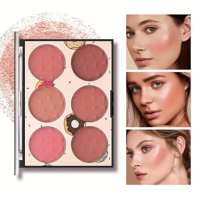 6Color Matte Blush Palette High Pigment LongLasting Shades For Daily Natural Glow 4