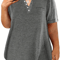 Plus Size VNeck Pocket TShirt Casual Loose Fit Top For Women 1XL To 8XL 4