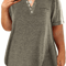 Plus Size VNeck Pocket TShirt Casual Loose Fit Top For Women 1XL To 8XL 3