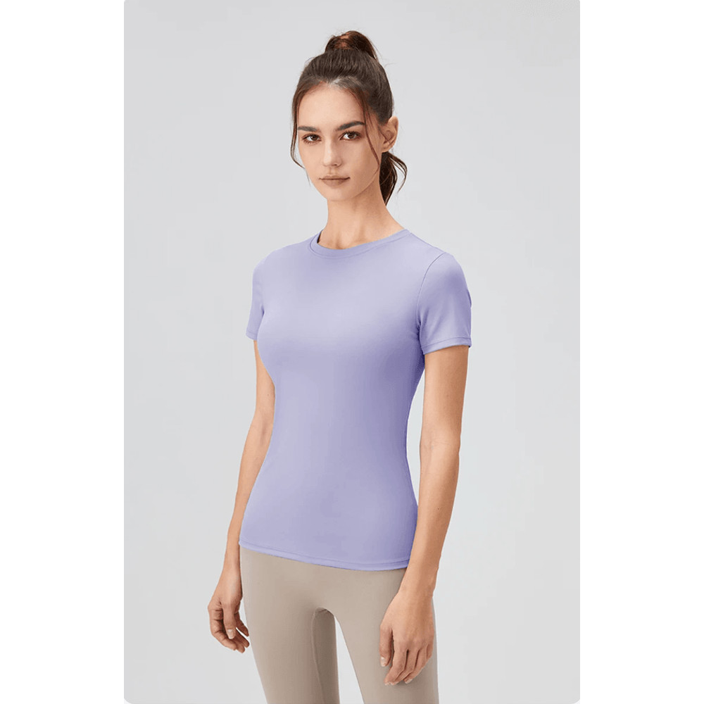 Quick Dry Yoga Workout Shirt Fitted Sports Tee For Womens Running And Gym Training 5